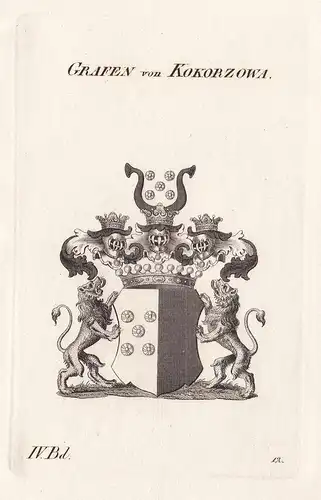Grafen von Kokorzowa. - Wappen Adel coat of arms Heraldik heraldry