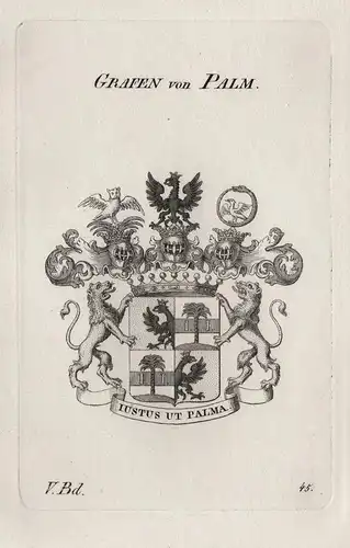 Grafen von Palm. - Wappen Adel coat of arms Heraldik heraldry