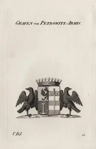 Grafen von Petrowitz-Armis. - Wappen Adel coat of arms Heraldik heraldry