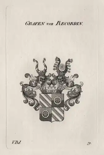 Grafen von Recordin - Wappen Adel coat of arms Heraldik heraldry