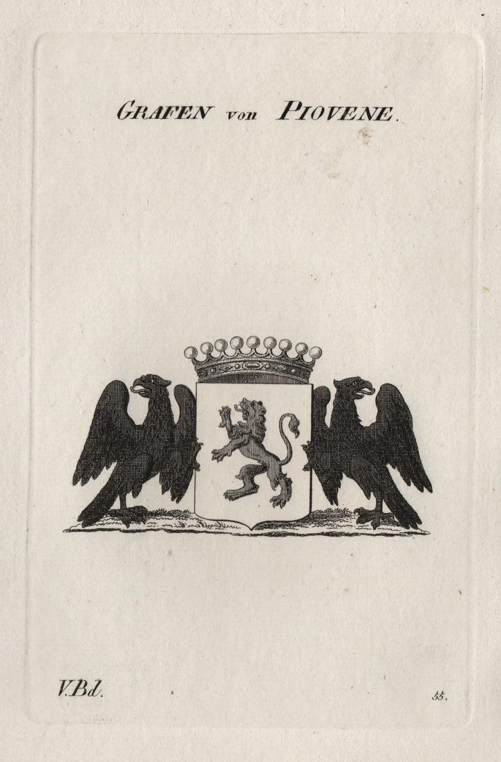 Grafen von Piovene. Wappen Adel coat of arms Heraldik heraldry Nr