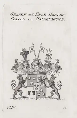 Grafen und edle Herren Platen von Hallermünde - Wappen Adel coat of arms Heraldik heraldry