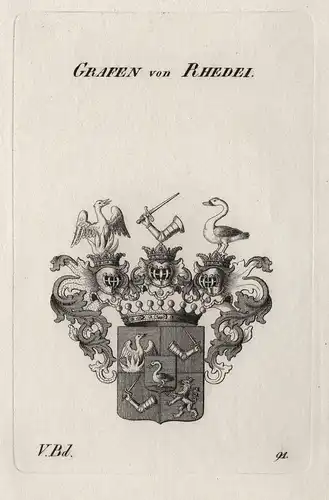 Grafen von Rhedei - Wappen Adel coat of arms Heraldik heraldry