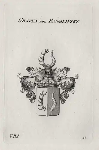 Grafen von Rogalinsky - Rogalinski Wappen Adel coat of arms Heraldik heraldry