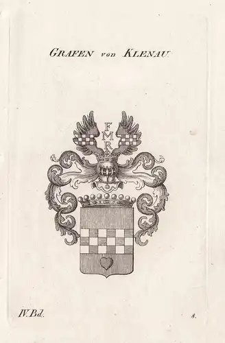 Grafen von Klenau. - Wappen Adel coat of arms Heraldik heraldry