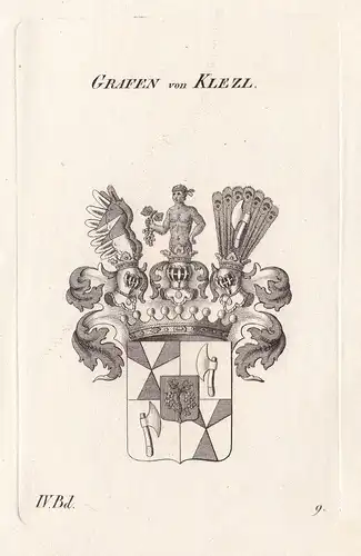 Grafen von Klezl. - Wappen Adel coat of arms Heraldik heraldry