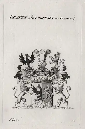 Grafen Netolitzky von Eisenberg - Wappen Adel coat of arms Heraldik heraldry