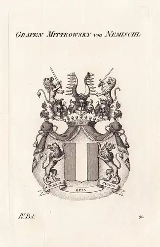 Grafen Mittrowsky von Nemischl. - Mittrovsky Mittrowitz Nemischl Wappen Adel coat of arms Heraldik heraldry
