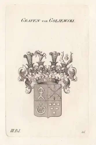 Grafen von Goljewski. - Golejewski Wappen Adel coat of arms Heraldik heraldry