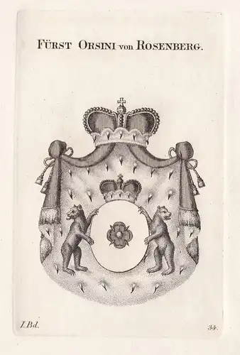 Fürst Orsini von Rosenberg. - Wappen Adel coat of arms Heraldik heraldry
