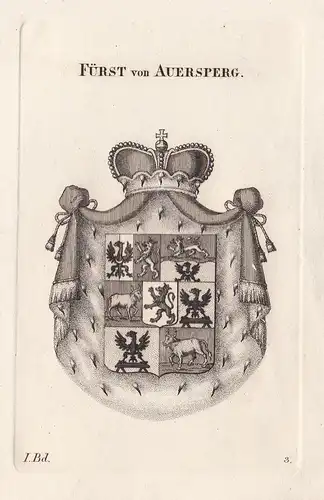 Fürst von Auersperg. - Wappen Adel coat of arms Heraldik heraldry