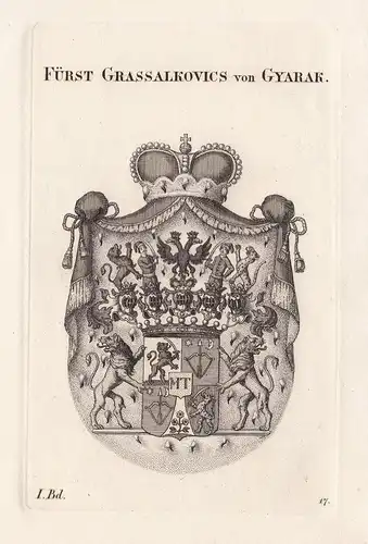 Fürst Grassalkovics von Gyrak. - Grassalkovich von Gyrak Wappen Adel coat of arms Heraldik heraldry