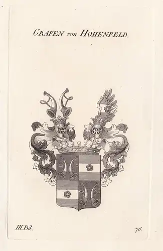Grafen von Hohenfeld. - Wappen Adel coat of arms Heraldik heraldry