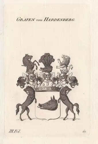 Grafen von Hardenberg. - Wappen Adel coat of arms Heraldik heraldry