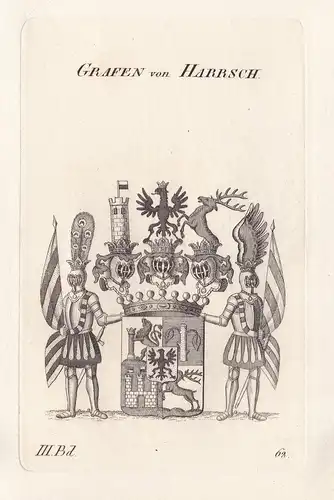 Grafen von Harrsch. - Wappen Adel coat of arms Heraldik heraldry