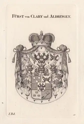 Fürst von Clary und Aldringen. - Wappen Adel coat of arms Heraldik heraldry