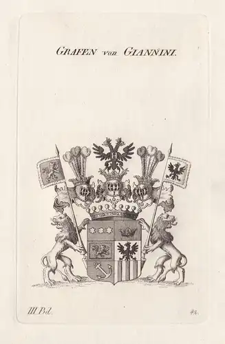 Grafen von Giannini. - Wappen Adel coat of arms Heraldik heraldry