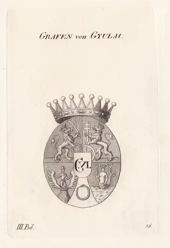 Grafen von Gyulai. - Wappen Adel coat of arms Heraldik heraldry