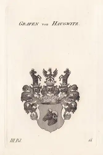 Grafen von Haugwitz. - Wappen Adel coat of arms Heraldik heraldry
