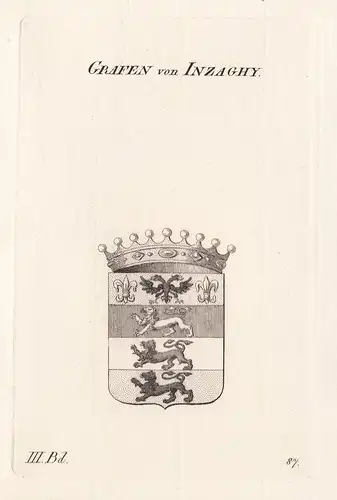 Grafen von Inzaghy. - Inzaghi Wappen Adel coat of arms Heraldik heraldry