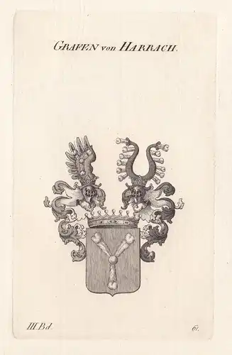 Grafen von Harrach. - Wappen Adel coat of arms Heraldik heraldry