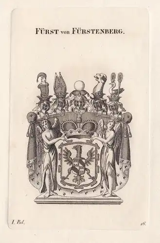 Fürst von Fürstenberg. - Wappen Adel coat of arms Heraldik heraldry
