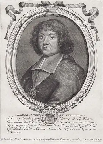Charles Maurice le Tellier... - Charles Maurice Le Tellier (1642-1710) archbishop Reims Portrait