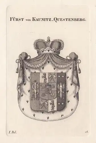 Fürst von Kaunitz_Questenberg. - Kaunitz-Questenberg Wappen Adel coat of arms Heraldik heraldry
