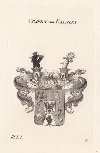 Grafen von Kalnoky. - Kálnoky Wappen Adel coat of arms Heraldik heraldry