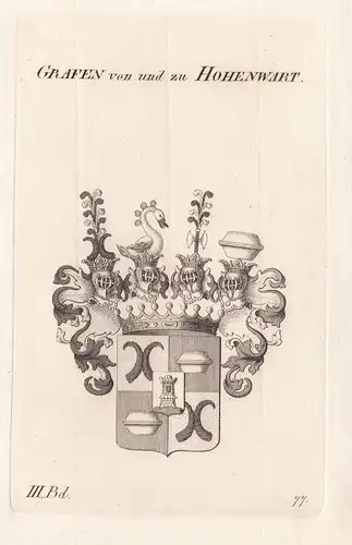 Grafen von und zu Hohenwart. - Wappen Adel coat of arms Heraldik heraldry