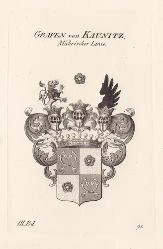 Grafen von Kaunitz. Mährischer Linie. - Wappen Adel coat of arms Heraldik heraldry