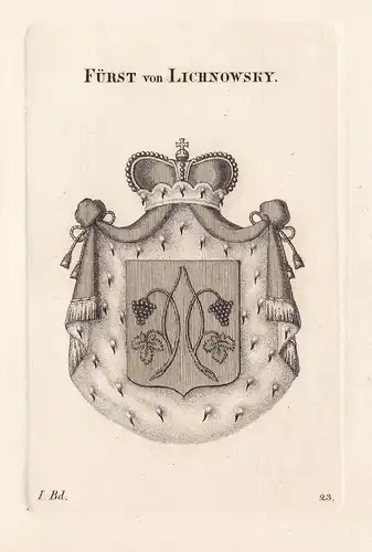 Fürst von Lichnowsky. - Wappen Adel coat of arms Heraldik heraldry