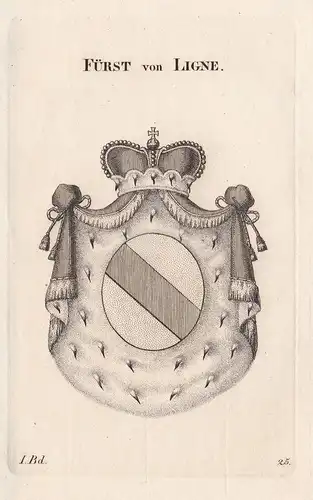 Fürst von Ligne. - Wappen Adel coat of arms Heraldik heraldry