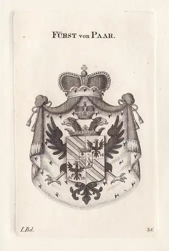 Fürst von Paar. - Wappen Adel coat of arms Heraldik heraldry