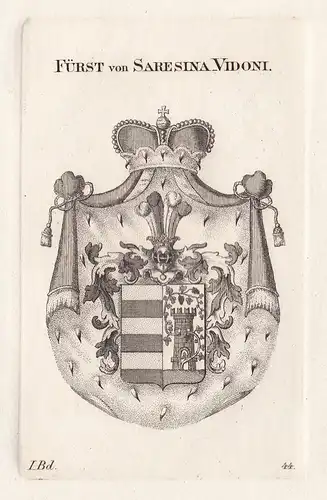 Fürst von Saresina_Vidoni. - Saresina-Vidoni Wappen Adel coat of arms Heraldik heraldry