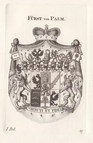 Fürst von Palm. - Wappen Adel coat of arms Heraldik heraldry