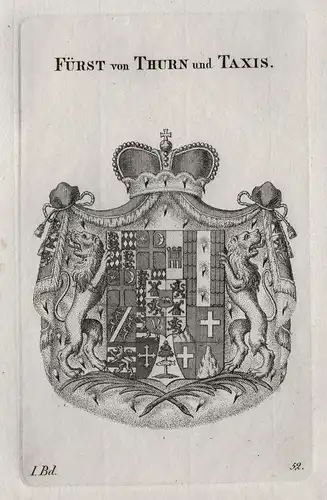 Fürst von Thurn und Taxis - Wappen Adel coat of arms Heraldik heraldry