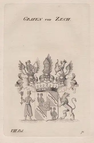 Grafen von Zech. - Wappen Adel coat of arms Heraldik heraldry