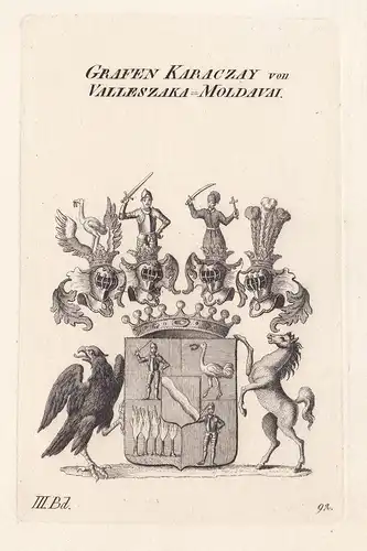 Grafen Karaczay von Valleszaka-Moldavai. - Wappen Adel coat of arms Heraldik heraldry