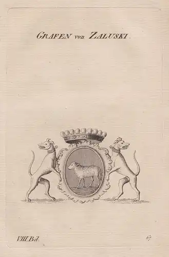 Grafen von Zaluski. - Wappen Adel coat of arms Heraldik heraldry