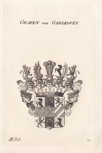 Grafen von Gablkoven. - Gabelkofen Gabelkoven Wappen Adel coat of arms Heraldik heraldry