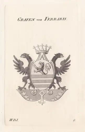 Grafen von Ferraris. - Wappen Adel coat of arms Heraldik heraldry