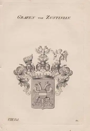 Grafen von Zustinian. - Wappen Adel coat of arms Heraldik heraldry