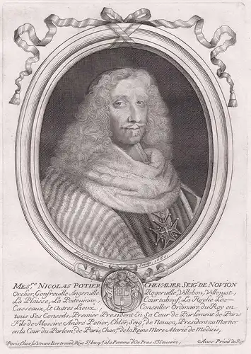 Mes.re Nicolas Potier Chevalier Seigr. de Novion... - Nicolas Potier de Novion (1618-1693) Portrait