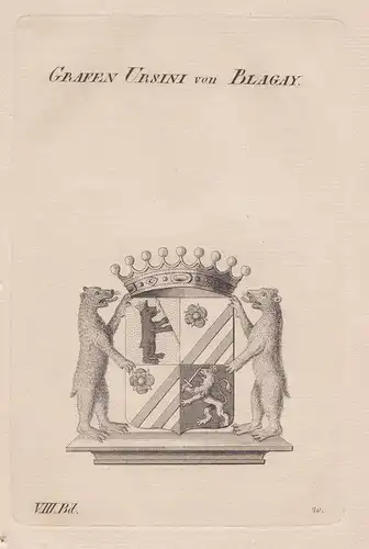 Grafen Ursini von Blagay. - Wappen Adel coat of arms Heraldik heraldry