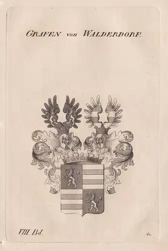 Grafen von Walderdorf. - Walderdorff Wappen Adel coat of arms Heraldik heraldry