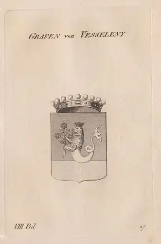 Grafen von Vesseleny. - Wappen Adel coat of arms Heraldik heraldry