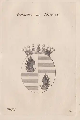 Grafen von Viczay. - Wappen Adel coat of arms Heraldik heraldry