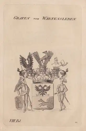 Grafen von Wartensleben. - Wappen Adel coat of arms Heraldik heraldry