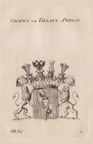 Grafen von Villana-Perlas. - Vilana-Perlas Wappen Adel coat of arms Heraldik heraldry